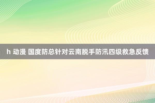 h 动漫 国度防总针对云南脱手防汛四级救急反馈