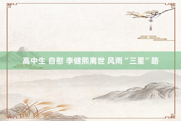 高中生 自慰 李健熙离世 风雨“三星”路