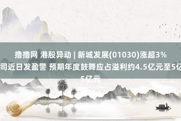 撸撸网 港股异动 | 新城发展(01030)涨超3% 公司近日发盈警 预期年度鼓舞应占溢利约4.5亿元至5亿元