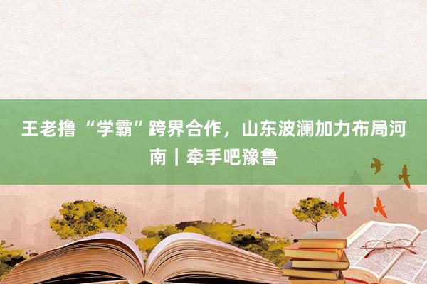 王老撸 “学霸”跨界合作，山东波澜加力布局河南｜牵手吧豫鲁